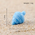 Miniature blue resin seashell decor for DIY dollhouse and micro landscape scenes - Conch