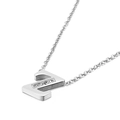 Silver-tone minimalist necklace featuring a diamond-studded capital letter Z pendant - Letter Z Style (KN88615-KLB)