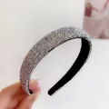 Thick retro french headband with shimmering rainbow rhinestones for an elegant hair look - AB Rhinestone Headband / Colorful