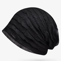 Berretto da donna nero plissettato traspirante in cotone leggero ed elegante - Stile sottile regolare / Nero