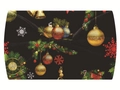 Elastic wide headband featuring festive black background with colorful Christmas patterns - L18-Black Gold Elements