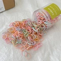 Colorful high-elastic hair bands in a transparent jar, versatile candy color hair ties - Candy Color Thickened Approx 500 Pcs (Jar)