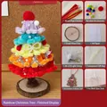 Kit DIY sapin de Noël arc-en-ciel avec cure-pipes colorés et guirlande LED incluse - 4# Kit de Bricolage Sapin de Noël Arc-en-ciel