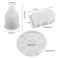 3-piece resin mold set with cylinder vase, oval tray, and round organizer silicone molds - Vase + Arch + Large Round Tray