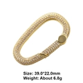 Detailed view of gold copper zircon jewelry clasp showing 39.0x22.0mm size and weight - Style 58: Copper Micro-set Zircon Connecting Clasp