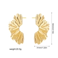 Detailed view of irregular 18K gold leaf earrings with dimensions and weight specs - Leaf Shape Style / Gold