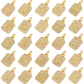 Luxus vergoldete A-Z Buchstabenanhänger mit Zirkonia-Mikropavé in quadratischer Form - Buchstabe A / Gold