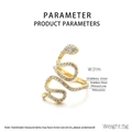 Détails de la bague serpent plaquée or 18 carats avec cristaux et largeur de 31 mm - US 6 / Or (KR111744-GC)