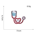 Detailed view of stethoscope heart embroidery patch with future nurse text and dimensions - Smiling Heart Stethoscope