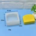 Silicone toast bread mold for DIY crafts with product dimensions and yellow sample - Thick Cut Toast (6)