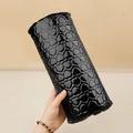 Manicure hand rest in black glossy PU leather with heart-shaped quilted pattern - Semicircle Heart Nail Pillow Black