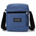 Mini borsa a tracolla blu da uomo in tela di nylon con cinturino e logo sport - Blu