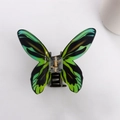 Green and black butterfly hair claw clip with bionic wing patterns and gold spring - Dark Green Swallowtail