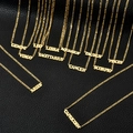 Minimalist 18K gold plated 304 stainless steel NK chain necklaces with 12 zodiac name pendants - Gold 12PCS Set