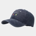 Détail de la casquette de baseball bleu marine délavé avec motif Money Calling - Réglable / MONEY Bleu Marine