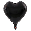 Glossy black heart-shaped aluminum foil balloon with metallic finish for parties - 18 Inch / Black