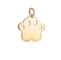 Detailed view of a golden pet paw pendant made of durable titanium steel for dogs and cats - Gold Cat Paw