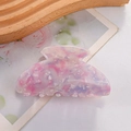 Large candy color hair claw clip with pink purple marble texture resin finish - Pink Purple Floral Marble
