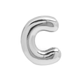 DIY 18k gold bubble style balloon letter C charm for watch strap in silver finish - Silver Letter-C