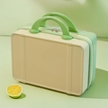 14-inch mini suitcase in sage green and cream with dual handles for travel storage - 14" / Yellow and Green