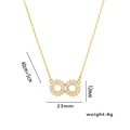 Minimalistische gouden infinity ketting met zirkonia hanger en afmetingen in beeld - Eenvoudige Oneindigheidsstijl (347) / Goud