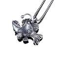 Ciondolo rana pescatrice gotica in acciaio inossidabile con catena a serpente argento - Pendaglio Rana Pescatrice Argento (Senza Catena) (B0712)