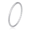 Detail of silver stainless steel bangle showing intricate woven texture and metallic finish - Woven Texture Style (3号) / 18K Gold / Steel