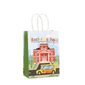 Détail des sacs cadeaux en papier bus scolaire, pack de 12 pièces sous sac OPP - Style Autobus Scolaire Bleu Clair (422-1) / 21x15x8cm