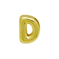 Polished golden 3D bubble letter D pendant for personalized DIY bracelet and jewelry - Gold/Letter D