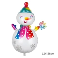Foil snowman balloon with rainbow accessories and snowflakes, measuring 124x86cm - Iridescent Snowman