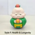 Cute traditional longevity deity figure with peach, Style F: Health and Longevity - 3070 Longevity God with Peach