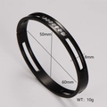 Dettaglio dimensioni bracciale in acciaio nero con scanalatura e zirconi incastonati - 8mm / Nero