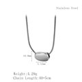 Collier en acier inoxydable argenté avec pendentif pois, chaîne serpent et dimensions - Collier en Argent