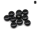Polished black natural agate big hole rondelle beads for DIY jewelry making - Obsidian / 5x10mm