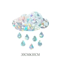 Rainbow prism static glass sticker in cloud and raindrop shapes, 30cm x 30cm size - RPS022 Static Sticker: Cloud & Raindrop