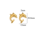 Golden stainless steel dolphin pendant for DIY jewelry with 20.8mm height dimension - Gold Dolphin-532