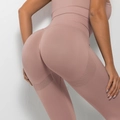 Nahtlose Yoga-Leggings in Altrosa mit hoher Taille und Push-up-Effekt am Gesäß - Rosa