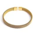 Minimalist gold mesh woven cuff bracelet in premium stainless steel with smooth end caps - Mesh Pattern 2 / Gold
