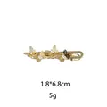 Golden butterfly hair clip with hollow design and sparkling rhinestones for women - Gold Butterfly