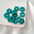 19mm turquoise acrylic flower charms for DIY handmade earrings and hair accessories - Solid Deep Teal