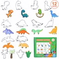 Macro view of 12 piece dinosaur cookie cutter set in stainless steel with gift box - 12Pcs Dinosaur Theme