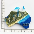 Australia Gold Coast map resin fridge magnet with 3D beach skyline relief decor - Gold Coast Map