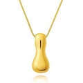Polished 18k gold plated balloon style letter pendant necklace with a minimalist fine chain - Letter I