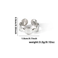 Adjustable silver titanium steel open ring with a minimalist flat circle chain design - TYR0470 / Silver Flat Circular