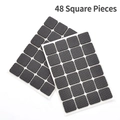Dicke schwarze quadratische Möbelgleiter mit Rautenstruktur für Tischbeine, 48 Stück Set - Hochwertig im Beutel / Quadratisch
