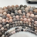 Perles rondes en pierre zébrée rose naturelle de tailles variées pour bijoux DIY - 8mm (Environ 46 pièces/Fil) / Jaspe Zèbre Rose