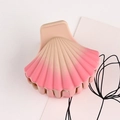 Minimalist shell-shaped hair clip featuring a pink and beige matte gradient finish - Pink Beige Gradient