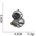 Detailed macro of embroidered astronaut patch with dimensions 5.4cm height and 4.3cm width - No. 3-Astronaut Blue Green Orange