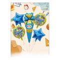 Back to school foil balloon set, ice cream cone and star balloons for party decoration. - Bow Ice Cream Blue / Five-Piece Set