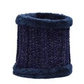 Winter knitted navy blue neck warmer with gold metallic thread and thick fleece lining - Navy Blue Knitted Neck Warmer